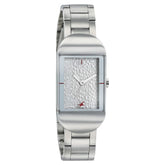 Fastrack, Women's Go Skate Collection  Watch Analog, Silver Dial Silver Stainless Steel Band, 6201KM01